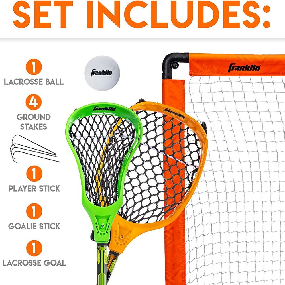 NEW Franklin Sports Youth Lacrosse Folding Goal Stick Ball Set Kids Beginner net - Picture 2 of 10